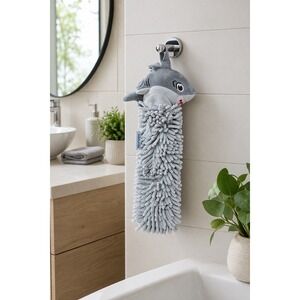 Norwex Chenille Fun Soft Hand Towel Shark – Microfiber Kids Bathroom Ocean